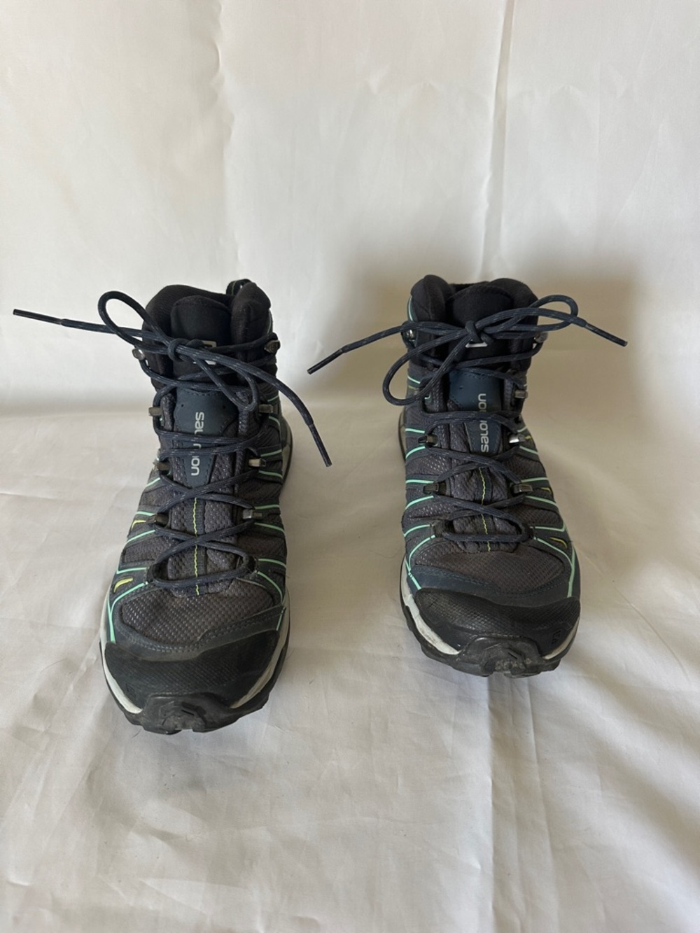 Salomon Black and Mint Green Trail Hiking Ortholite Boot